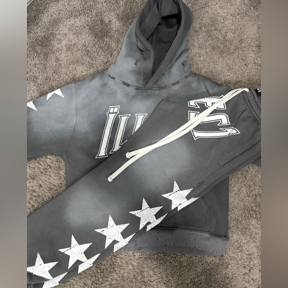 Gray Sweatpants with White Stars